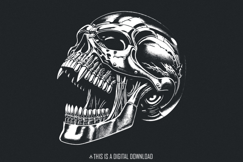 Gothic Mechanical Skull PNG, Cyberpunk Skull Art, Dark Aesthetic Design ...