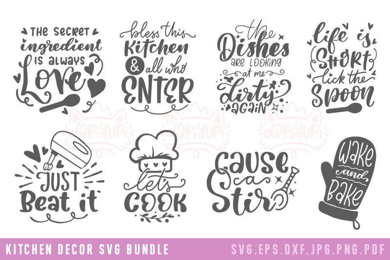 Kitchen Sign SVG Bundle | Farmhouse SVG By dapiyupi | TheHungryJPEG