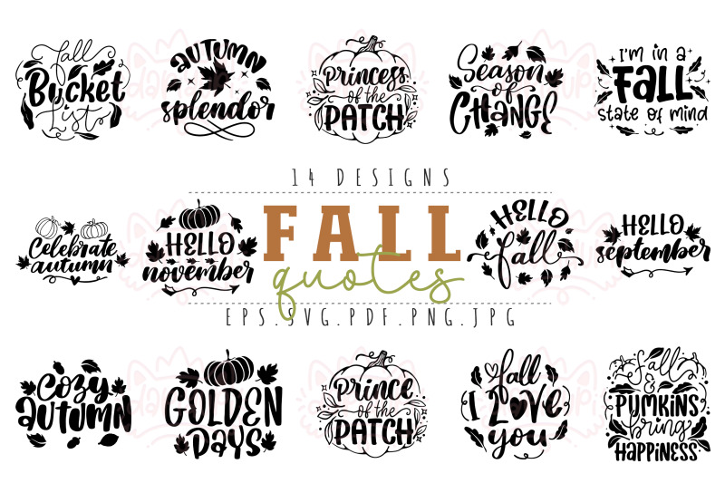 Fall Quotes SVG Bundle | Fall Season SVG By dapiyupi | TheHungryJPEG