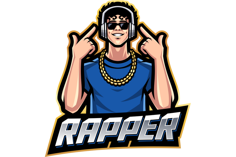 Rapper esport mascot logo design By Visink | TheHungryJPEG