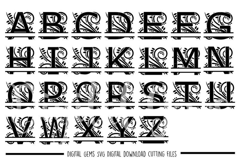 Regal Split Alphabet Svg Dxf Eps Png Files Design Free Guitar Svg File