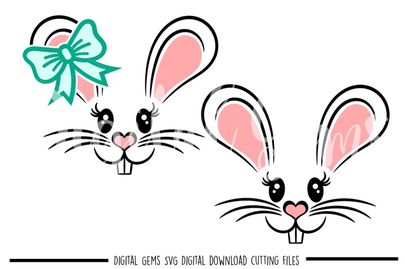 Free Rabbit Faces Svg Dxf Eps Png Files Crafter File All Svg Cut Files For Cut