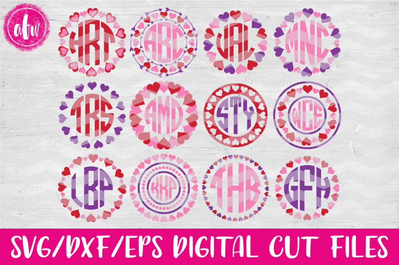 Download Free Valentine Monogram Frames Svg Dxf Eps Digital Cut Files Crafter File Best Svg Files Free