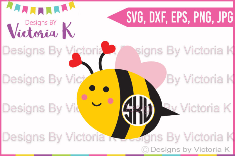 Download Free Love Bee Monogram Love Svg Bee Svg Monogram Svg Dxf Cricut Silhouette Cut File Crafter File 3d Svg File Free Love