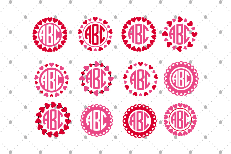 Download Valentine S Day Svg Monogram Frames By Svg Cut Studio Thehungryjpeg Com