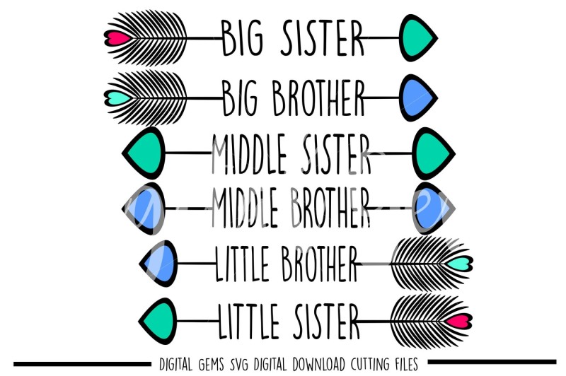 Free Big Middle Little Brother And Sister Svg Dxf Cutting Files Crafter File