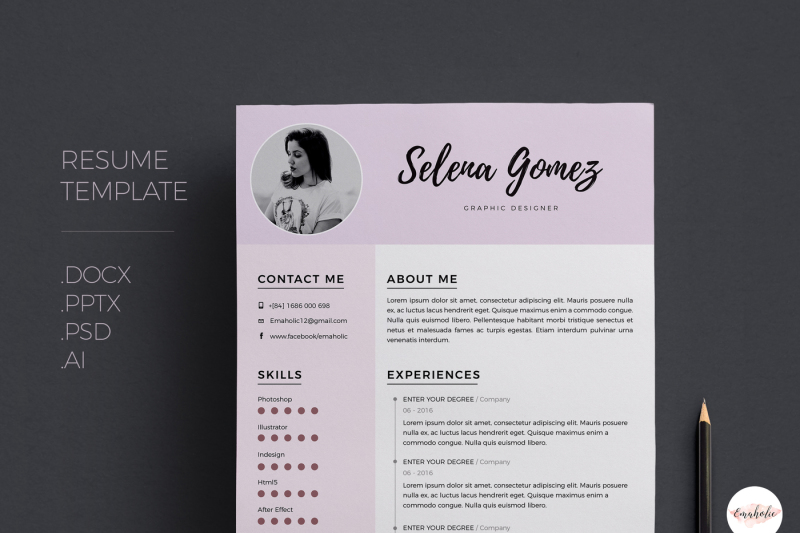 Professional CV and Cover Letter template By Emaholic Templates ...