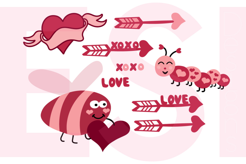 Download Free Love Bug Designs Set SVG DXF EPS PNG SVG - Best SVG ...