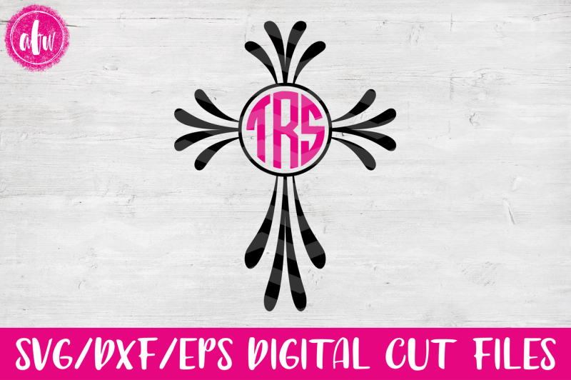 Download Monogram Cross - SVG, DXF, EPS Cut File By AFW Designs ...