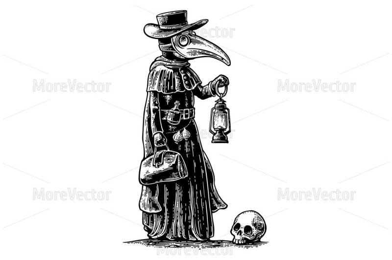 Download Plague doctor with bird mask By MoreVector | TheHungryJPEG.com