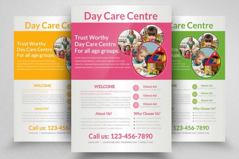 Day Care Centre Flyer Template By Designhub | TheHungryJPEG