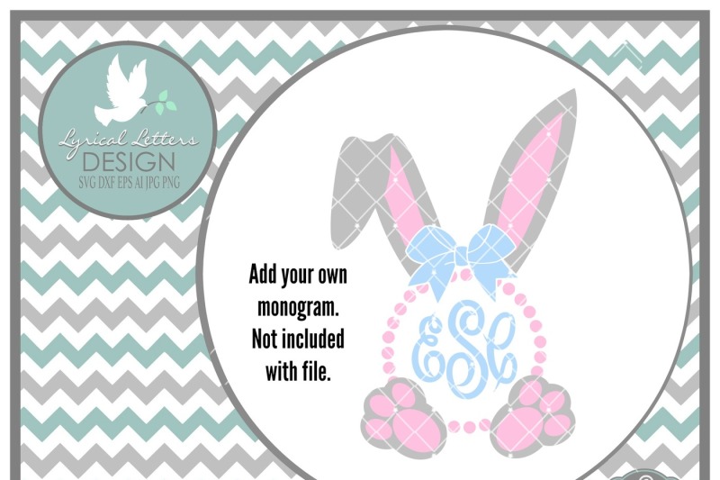 Download Easter Bunny Ears Rabbit Feet Monogram Frame LL177C Cut ...