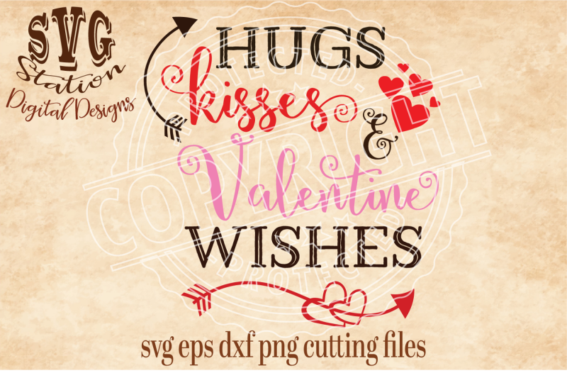 Download Free Free Hugs Kisses And Valentine Wishes Svg Dxf Png Eps Cutting File For Silhouette Cricut Crafter File PSD Mockup Template