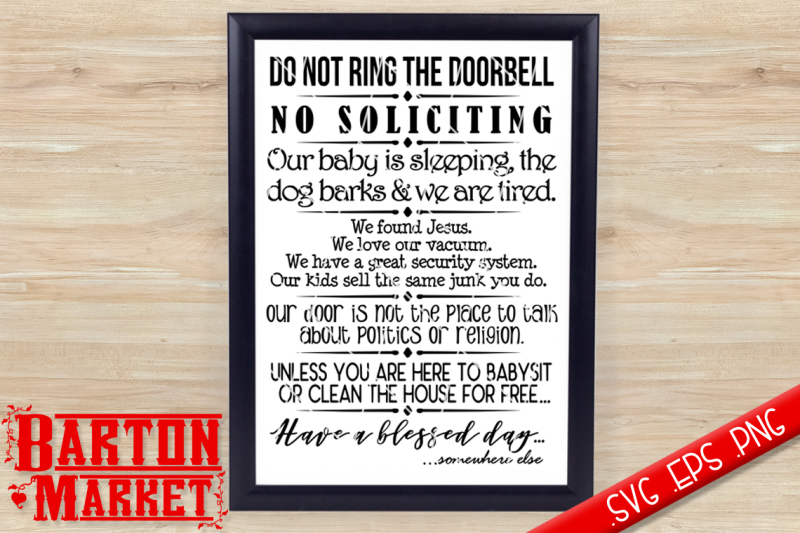 Do Not Ring The Doorbell Svg Eps Png Design Free Download Svg Files Family