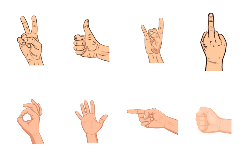 Set of realistic vector hands By Graphic Shop | TheHungryJPEG