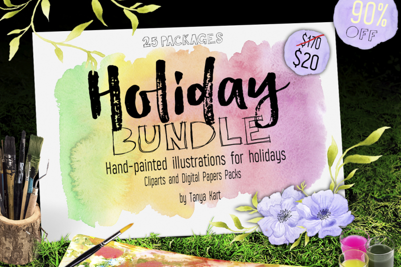 Spring holiday. Spring Bundle.