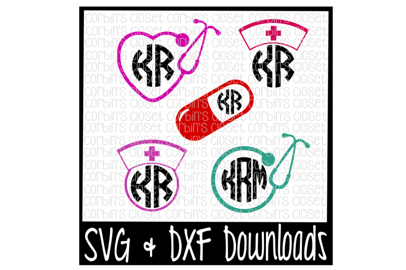 Free Nurse Svg Nurse Monogram Svg Cut File Crafter File Best Free Svg Cut Files