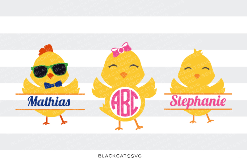 Download Free Baby Chicks monogram - SVG file Crafter File - Free SVG Cricut and Silhouette Cut Files