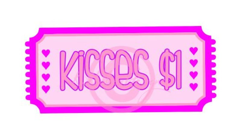 Free Kisses Svg File Dxf File Ticket Svg Crafter File Free Svg Png Downloads Compatible With Cameo Silhouette Studio Cricut