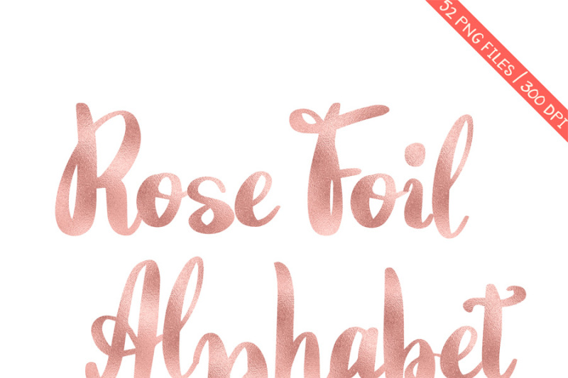 Rose Gold Foil Alphabet Clip Art By Pededesigns Thehungryjpeg Com