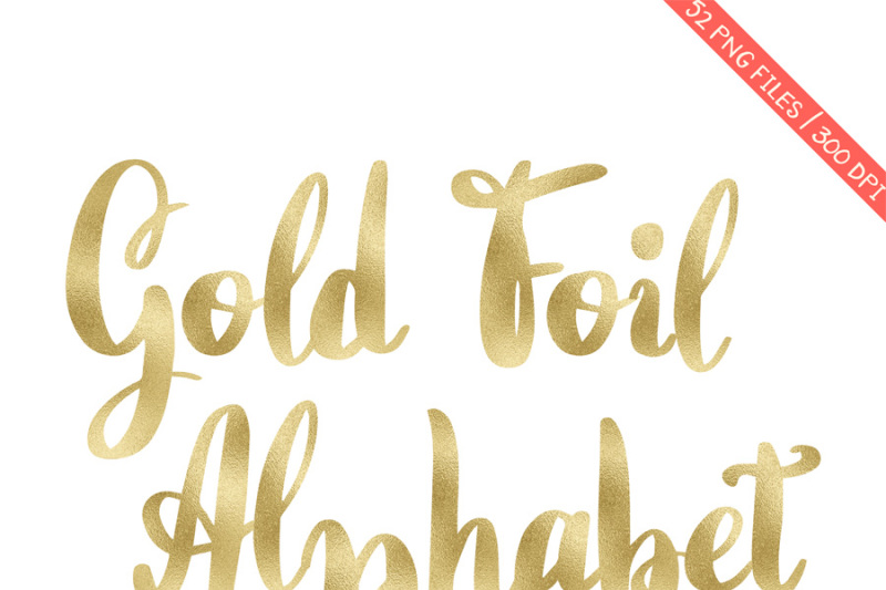 Golden foil alphabet clip art By PeDeDesigns | TheHungryJPEG.com