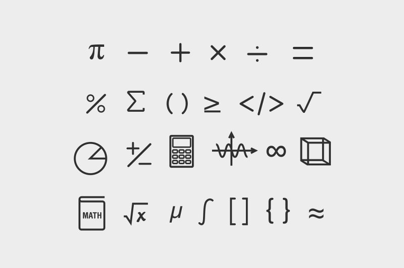 25 Math Symbol Icons By Creative VIP | TheHungryJPEG