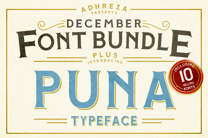 Adhreza S Bundle Plus Puna Typeface By Adhreza Thehungryjpeg Com