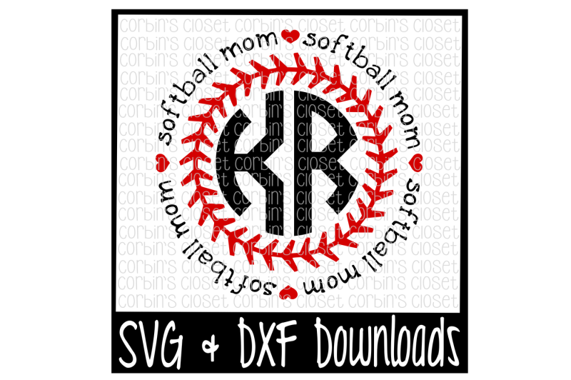 Free Softball Svg Softball Mom Svg Softball Mom Circle Monogram Cut File Crafter File Free Svg Files For Cricut And Silhouette