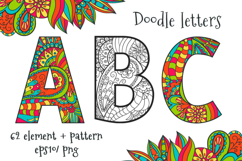 Vector doodle letters By Anna_Sintsova | TheHungryJPEG