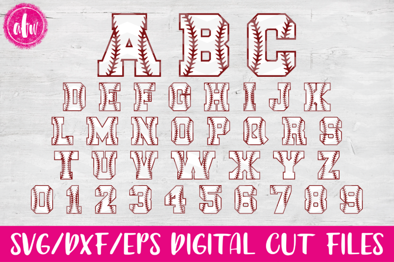 Baseball Softball Sports Letters Numbers Svg Dxf Eps Download Free Svg Files Creative Fabrica