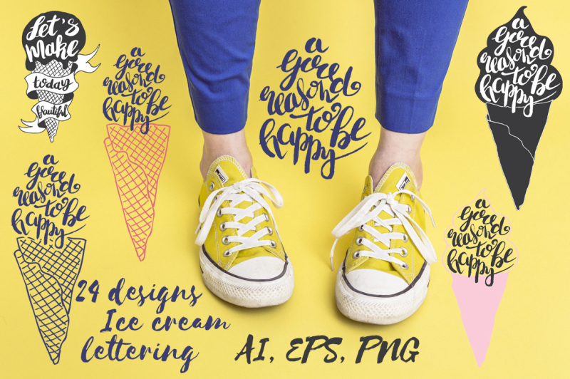 Download Free Ice Cream Lettering Set Crafter File