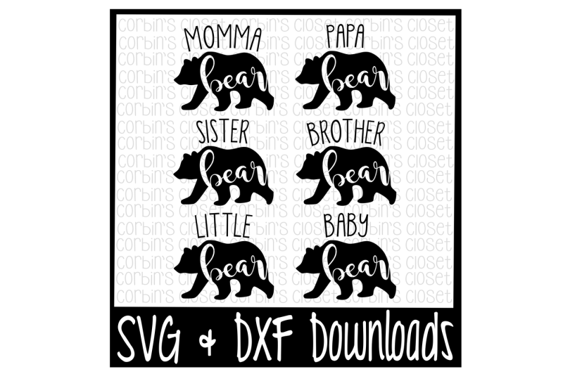 Download Momma Bear * Papa Bear * Baby Bear * Bear Family Cut File ...