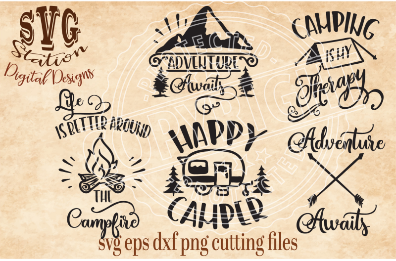 Download Camping Outdoors /SVG DXF PNG EPS Cutting File Silhouette ...