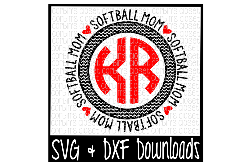 Download Free Softball Mom Svg Softball Mom Circle Monogram Cut File PSD Mockup Template