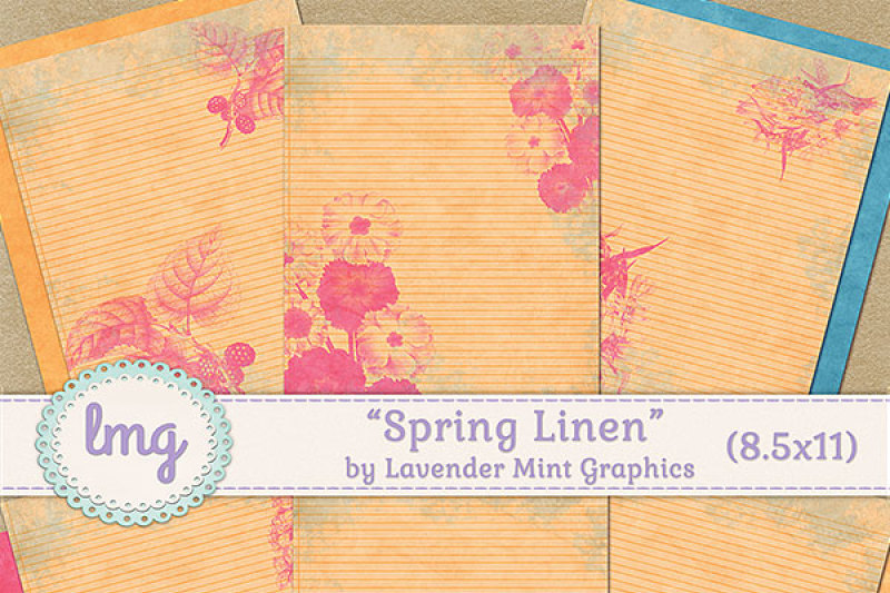 Download Free Spring Linen Journal Size Papers Crafter File