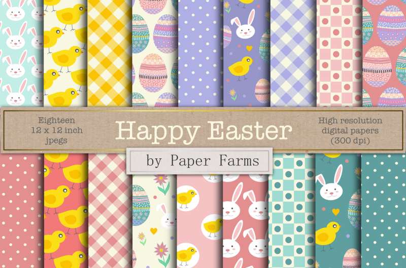 Easter digital paper By Paper Farms | TheHungryJPEG