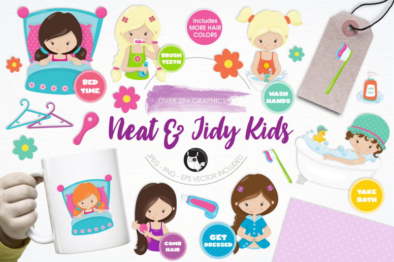 Neat and tidy. Kids graphic elements. personal hygiene for kids infographics. my personal hygiene chart. cards wash your hands clean teeth comb hair.