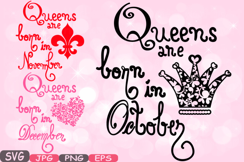 Download Queens are born in October November December Silhouette ...