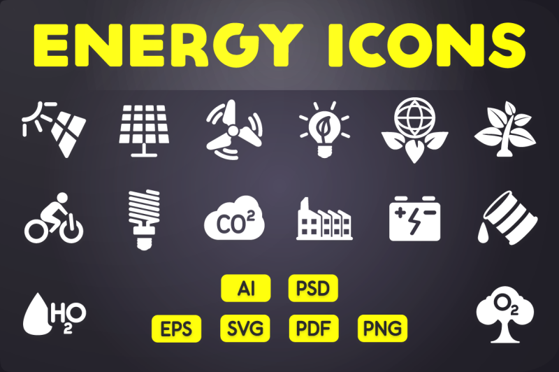 Glyph Icon: Energy Icons Vol.1 By ChamIcon | TheHungryJPEG