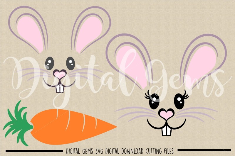 Rabbit Faces Svg Dxf Png Files