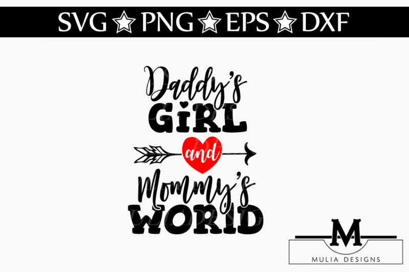 Download Free Daddy S Girl And Mommy S World Svg PSD Mockup Template
