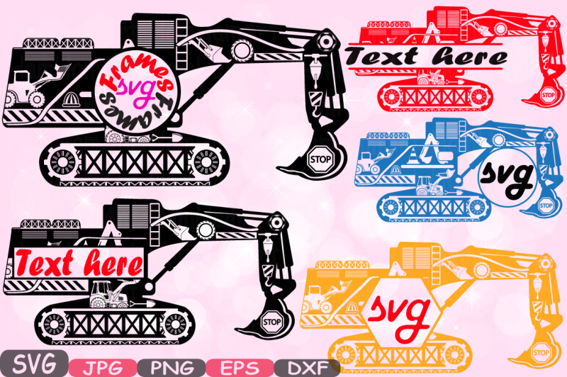 Download Digger Excavator Circle & Split Silhouette SVG file ...