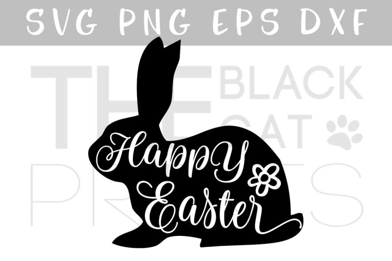 Free Happy Easter Bunny silhouette SVG DXF EPS PNG Crafter ...
