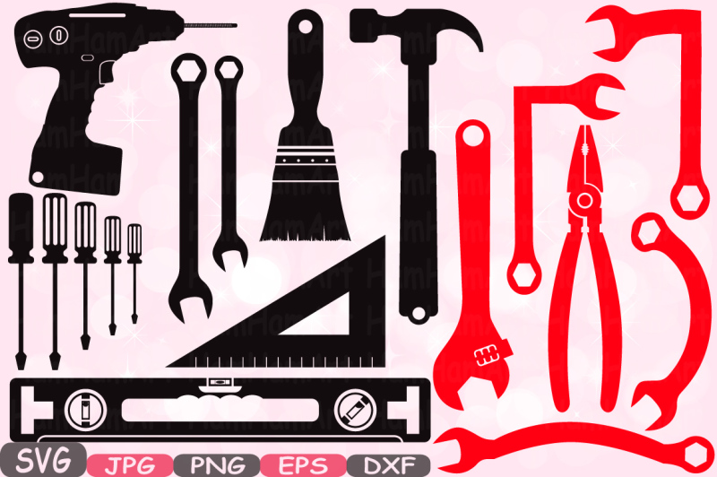 Mechanic Tools Silhouette SVG Cutting Files clipart Handyman color SVG