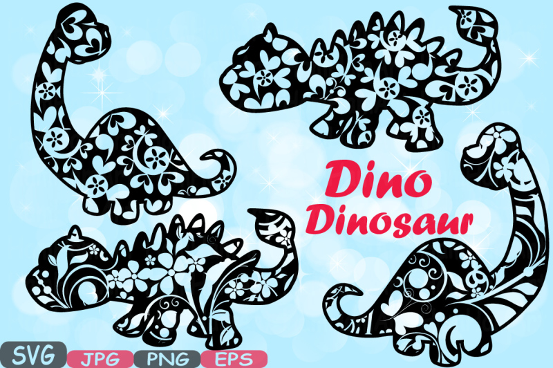 Download Floral Dinosaur Dinos pack Mascot Flower Monogram Cutting ...