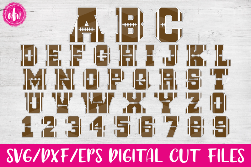 Download Free Football Letters Numbers Svg Dxf Eps Digital Cut Files Crafter File Free Svg Files Breast Cancer Download