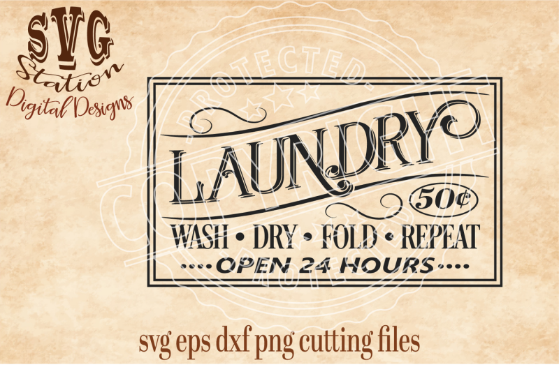 Download Vintage Laundry Sign / SVG DXF PNG EPS Cutting File ...