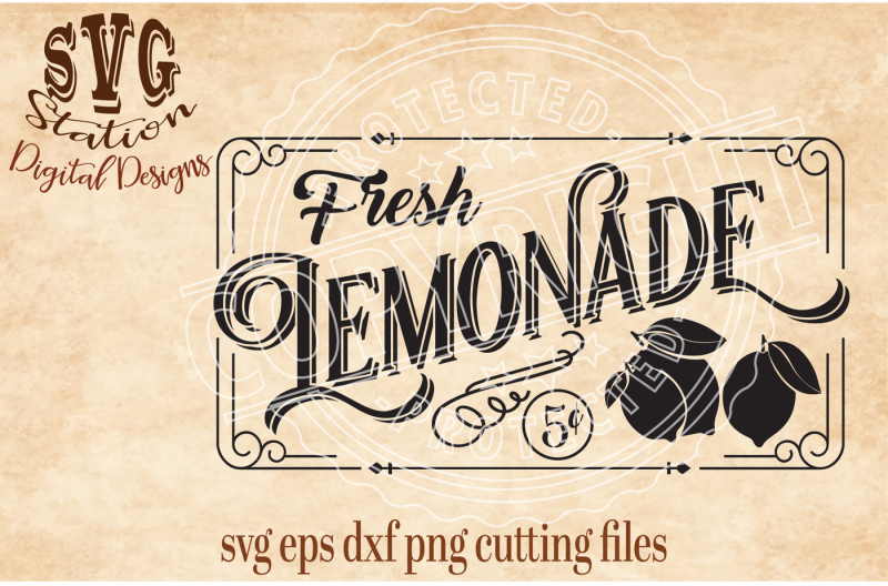 Download Free Vintage Fresh Lemonade For Sale / SVG DXF PNG EPS Cut ...