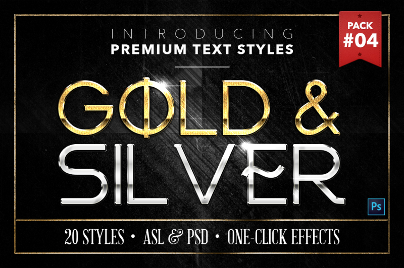 Gold & Silver #4 - 20 Text Styles By Jonas Stensgaard | TheHungryJPEG