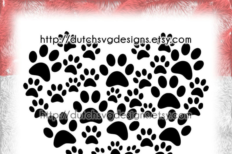 Download Free Cutting File Pawprints In The Shape Of A Heart In Jpg Png Svg Eps Dxf For Cricut Silhouette Paw Prints Pet Cat Dog Plotter PSD Mockup Template